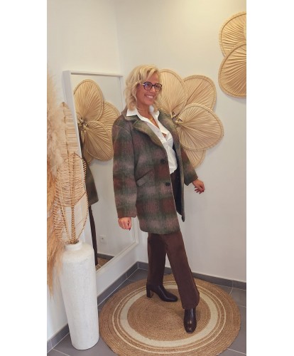 Manteau en Laine à Carreaux – Valentine