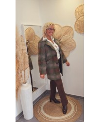 Manteau en Laine à Carreaux – Valentine