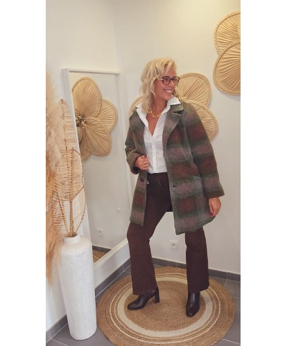 Manteau en Laine à Carreaux – Valentine