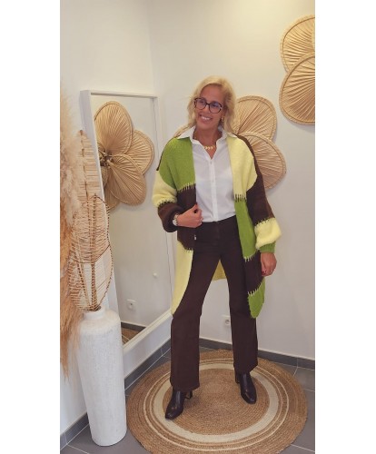 Gilet Long en Maille Coloré - Agathe