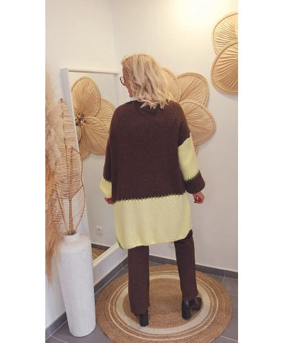 Gilet Long en Maille Coloré - Agathe