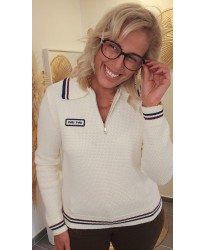 Pull Ecru Zippé à Col Polo “Love Love” - Melissa