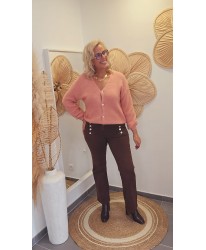 Cardigan Fluffy Rose Poudré - Alix