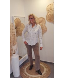 Chemise Blanche Cœurs Brodés - Anouk