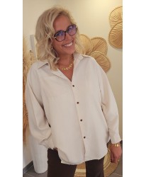 Chemise Douce Oversize Beige/Foulard - Alice