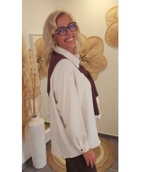 Chemise Douce Oversize Beige/Foulard - Alice