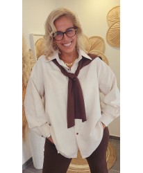 Chemise Douce Oversize Beige/Foulard - Alice