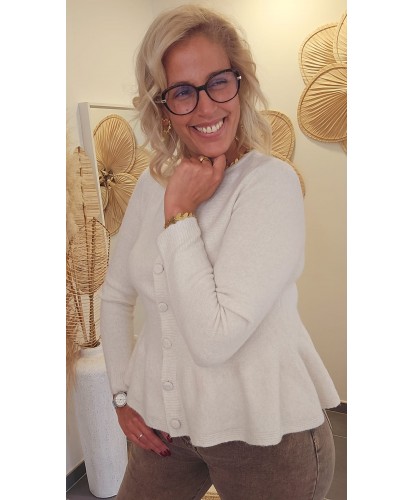 Gilet Ecru à Basque - Manon