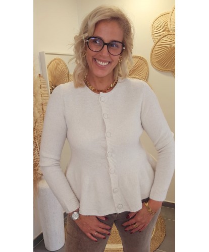 Gilet Ecru à Basque - Manon