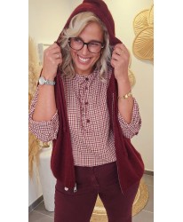 Gilet Sans Manches Capuche Bordeaux - Madeleine