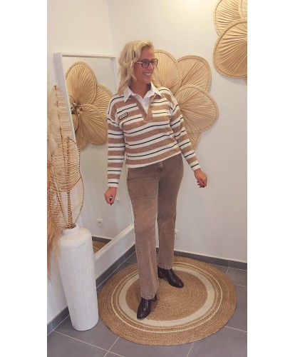 Jeans Flare Beige - Faustine