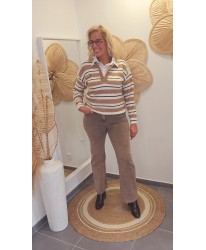 Jeans Flare Beige - Faustine