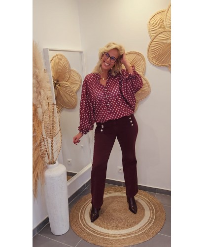 Blouse Bordeaux Fluide - Violetta