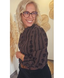 Chemise Chocolat Motifs Velours - Maelle