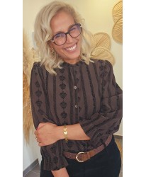 Chemise Chocolat Motifs Velours - Maelle