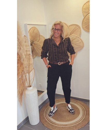 Pantalon Noir Velours...