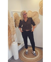 Pantalon Noir Velours Côtelé - Alexandra