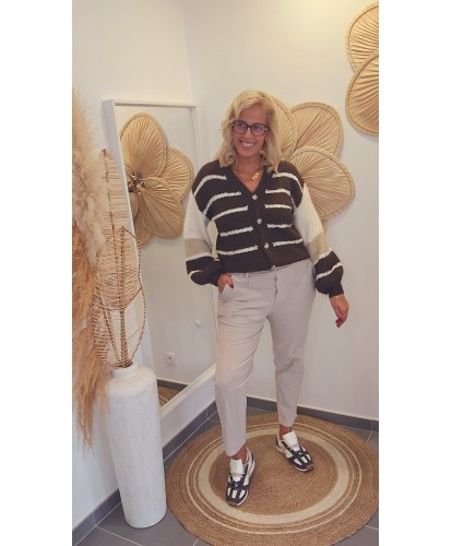 Pantalon Beige Velours...