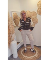 Pantalon Beige Velours Côtelé - Alexandra