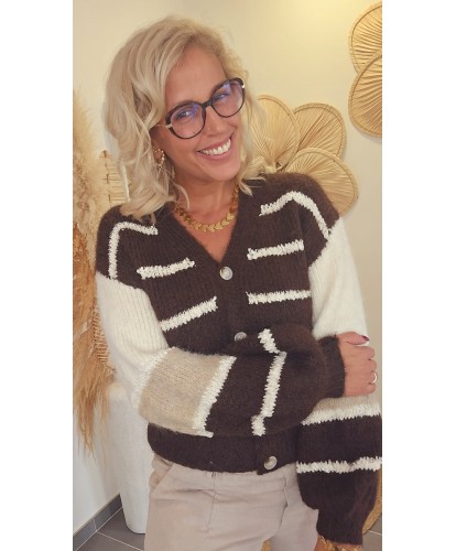Cardigan Fluffy Maille...