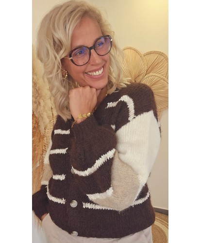 Cardigan Fluffy Maille Duveteuse - Marie