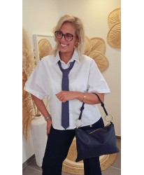 Sac Chic Cuir Bleu Marine
