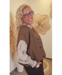 Veste Sans Manches Laine Motif Chevrons - Emma