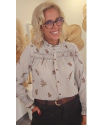 Chemise Rayures Broderies Florales - Lucile