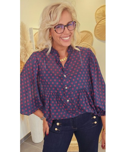 Blouse Bleu Fluide - Violetta