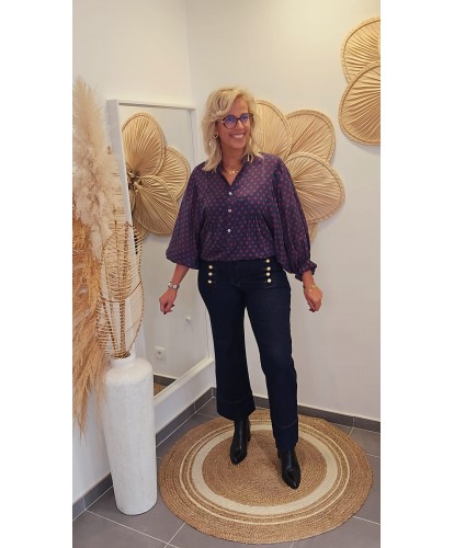 Blouse Bleu Fluide - Violetta