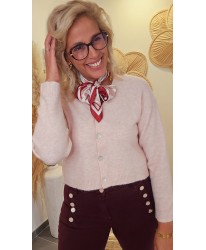Foulard Chic Imprimé Bordeaux/Rose