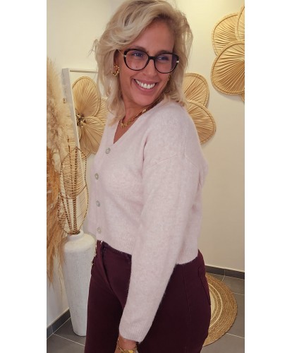 Cardigan Doux Rose Pastel - Alma