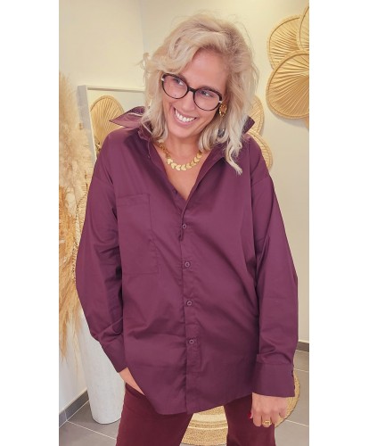 Chemise Burgundy Oversize - Amandine