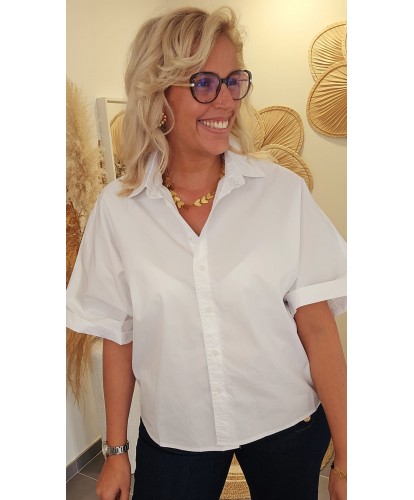 Chemise Blanche Manches Courtes - Eugenie