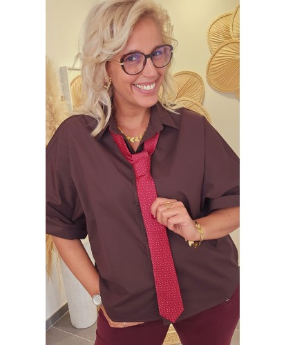 Cravate Bordeaux Pois Blancs