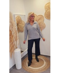 Pull Gris Col Polo Doux - Louna