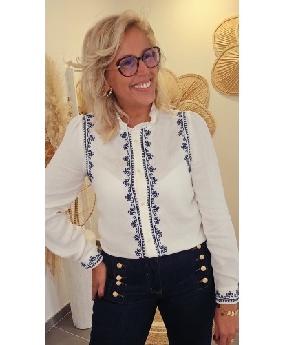 Chemise Blanche Brodée...
