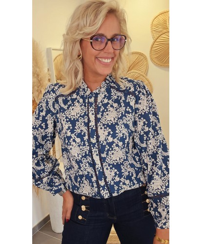 Chemise Fleurie Bleue...