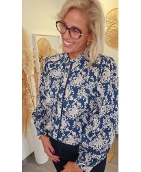 Chemise Fleurie Bleue Romantique - Tess