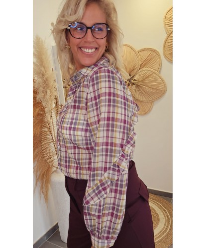 Chemise Volants/Carreaux Rétro – Bérénice