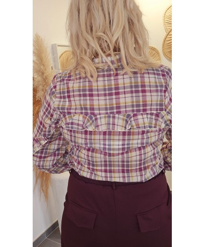 Chemise Volants/Carreaux Rétro – Bérénice