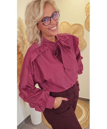 Chemise Nœud Burgundy –...