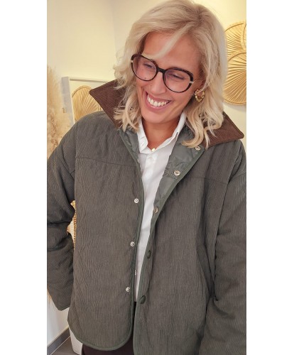 Veste British Velours Côtelé Kaki - Paloma