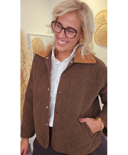 Veste British Velours Côtelé Chocolat - Paloma