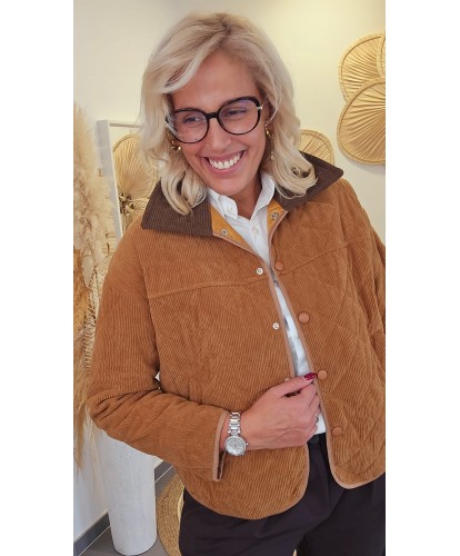 Veste British Velours Côtelé Camel - Paloma
