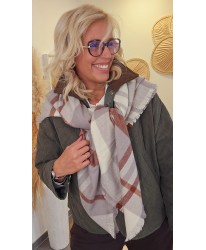 Écharpe Carreaux Gris Douce