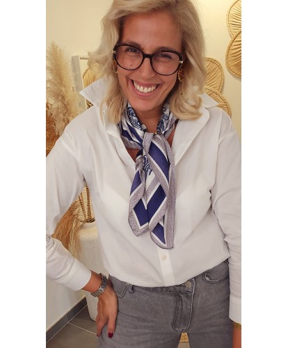 Foulard Chic Imprimé Bleu