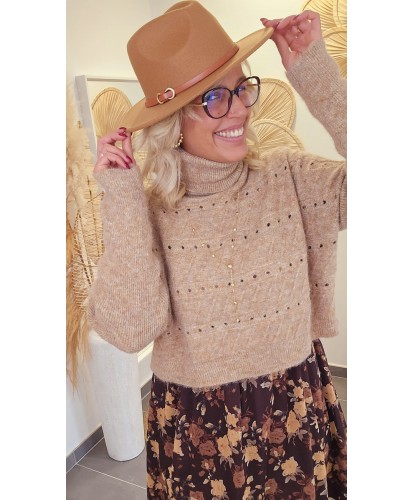 Chapeau Camel Boucle Dorée