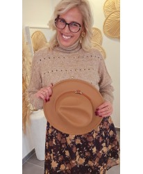 Chapeau Camel Boucle Dorée