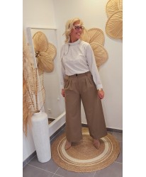 Pantalon Classique Large Taupe - Rebecca